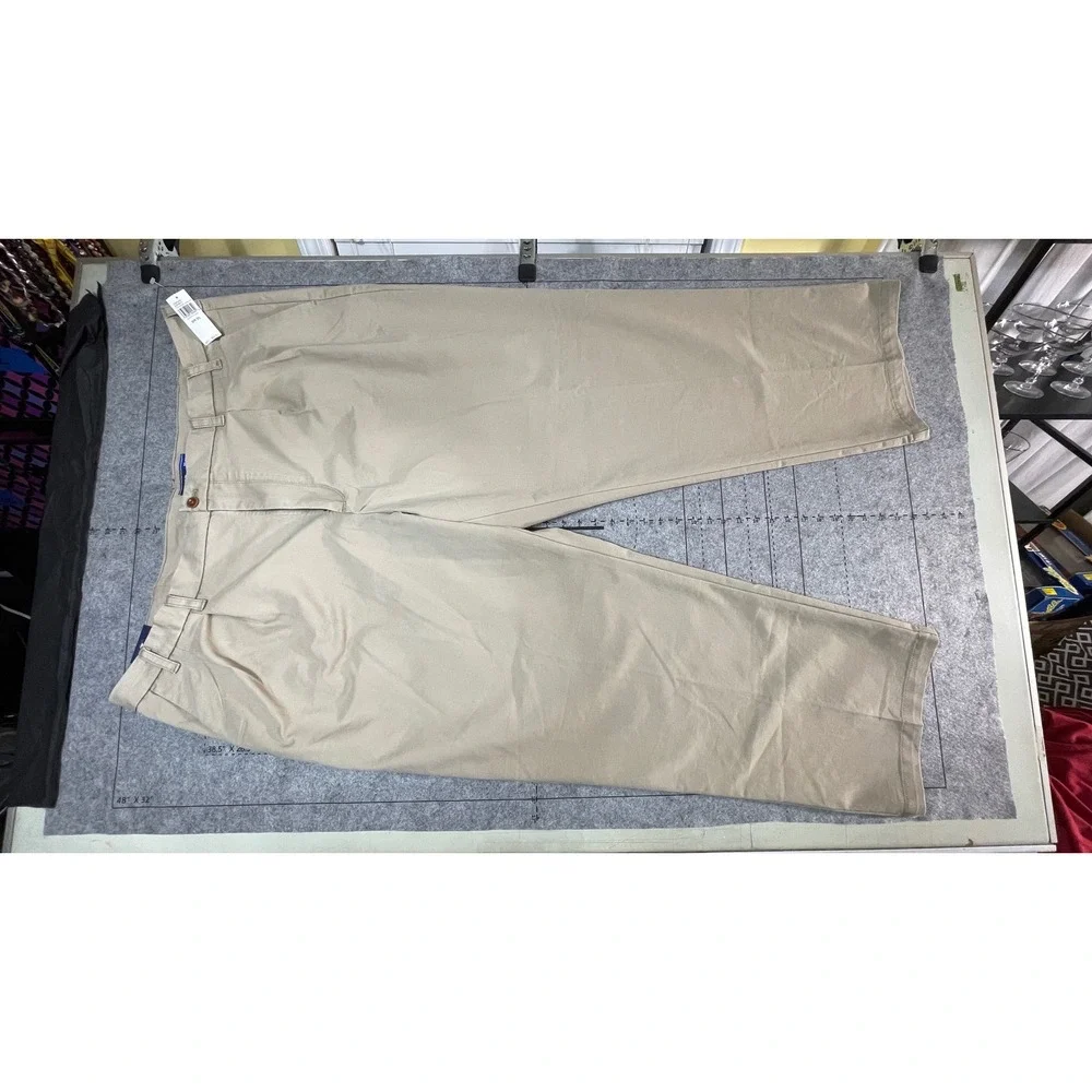 IZOD Performance Stretch‎ Big Tall Chino Pants Cedarwood Khaki 50W 32L